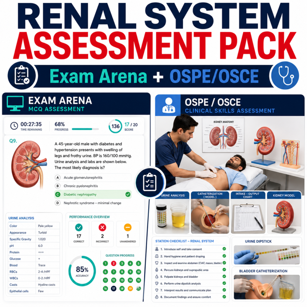 Renal Exam Arena + OSPE/OSCE Pack — Year 2 MBBS