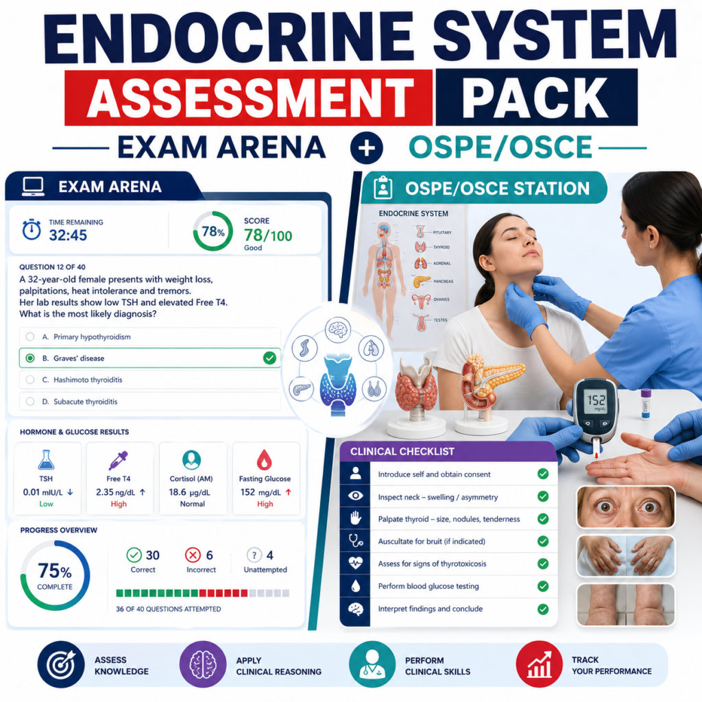 Endocrine Exam Arena + OSPE/OSCE Pack — Year 2 MBBS